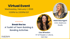 Virtual Event Banner with headshots of panelists Lisa Whealon and Heidi Baumgart