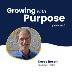 Headshot of white male, along with title of the podcast: Growing with Purpose